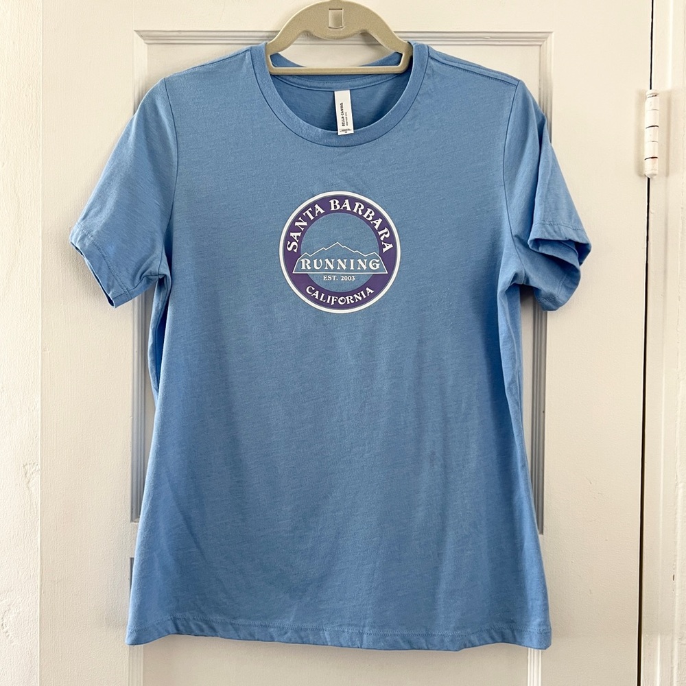 Santa Barbara Running Co. Tee workout tee t-shirt California blue purple Medium